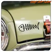 Die-cut fishbone applied to the bodywork of a classic vehicle