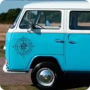 «Van Sweet Van Compass» design applied to the side of a campervan