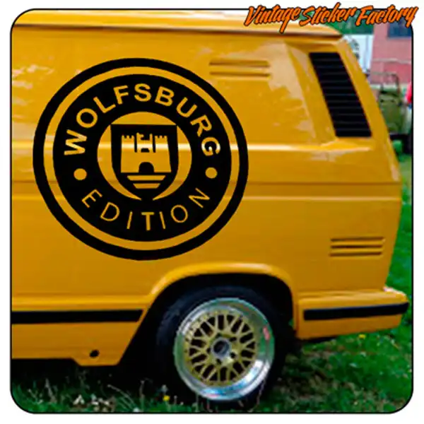 Pegatina Wolfsburg Edition para Volkswagen T3 en vinilo de corte