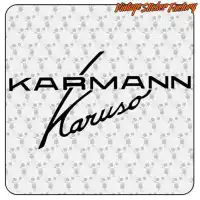 Vinilo negro con el texto Karmann Karuso