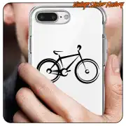 Design linéaire de VTT appliqué sur la coque transparente d’un téléphone