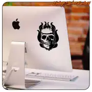Black Frankenstein Skull applied to the back of a desktop computer