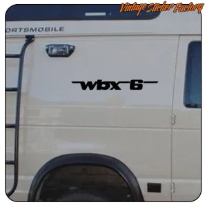 Black WBX6 vinyl applied to the side of a Volkswagen T3 van