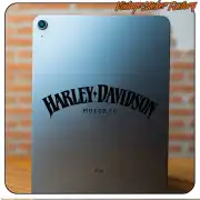 HARLEY DAVIDSON vinyl applied to the back of a tablet