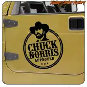 Circular «CHUCK NORRIS APPROVED» design applied to the door of an off-road vehicle