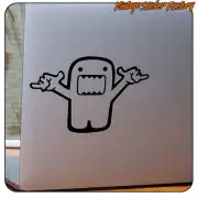 Diseño DOMO-KUN en blanco y negro colocado sobre una superficie lisa