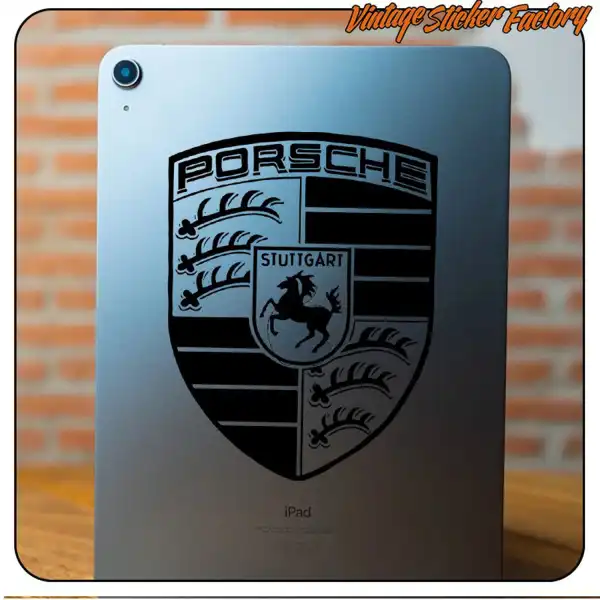 Pegatina con logo Porsche en vinilo de corte decorativo
