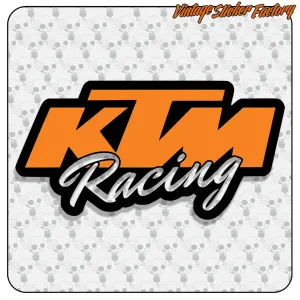 KTM Racing Design in Orange, Schwarz und Grau auf einem Präsentationshintergrund