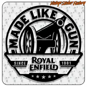 ROYAL ENFIELD - MADE LIKE A GUN AUFKLEBER. KAUFEN SIE VINYLAUFKLEBER.