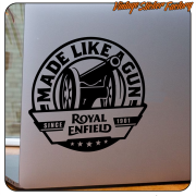 ROYAL ENFIELD - MADE LIKE A GUN STICKER. BUY VINYL STICKERS.