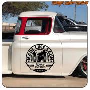 AUTOCOLLANT ROYAL ENFIELD - MADE LIKE A GUN. ACHETEZ DES AUTOCOLLANTS EN VINYLE.