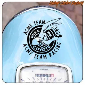 ACME TEAM RACING design applied to a motorcycle body