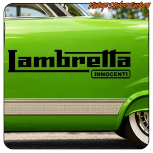Lambretta Innocenti design applied to the side of a green vehicle