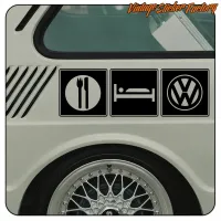 EATING, SLEEPING, VOLKSWAGEN STICKER. BUY VINYL STICKERS.