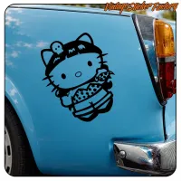 Alternative view of Kitty Old School applied beside the rear light of a classic vehicle