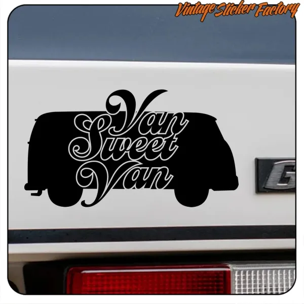 Detail of VAN SWEET VAN vinyl placed beside a rear light