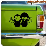 Detail des Pulp Fiction Designs auf der grünen Fahrzeugkarosserie