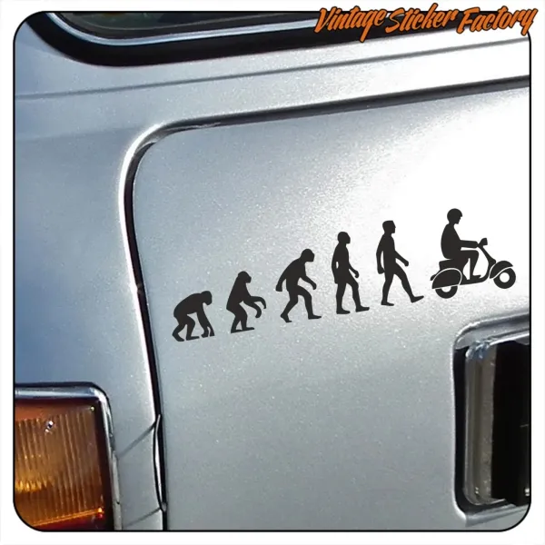 EVOLUTION VESPA AUFKLEBER. KAUFEN SIE VINYLAUFKLEBER.