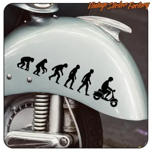 EVOLUTION VESPA AUFKLEBER. KAUFEN SIE VINYLAUFKLEBER.