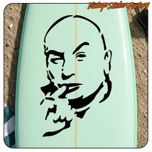 Visage de Doctor Evil appliqué sur une planche vert clair