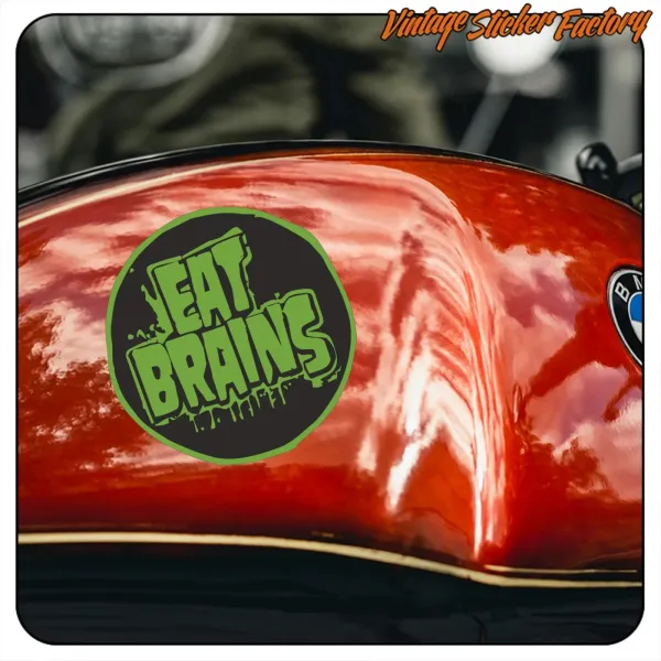 EAT BRAINS STICKER. BUY VINYL STICKERS.