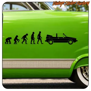 AUTOCOLLANT EVOLUTION GOLF CABRIO MK1. ACHETEZ DES AUTOCOLLANTS EN VINYLE.