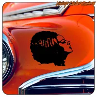 Bride of Frankenstein sticker on the shiny bodywork of a classic car