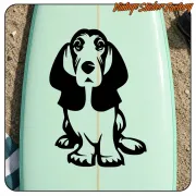Cocker Spaniel applied to a light green surfboard