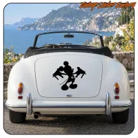 Rear view of a classic convertible with the MICKEY design applied