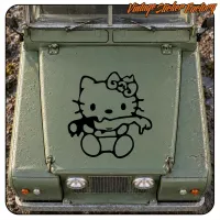 View of the Kitty Zombie design applied to the front of a vintage vehicle