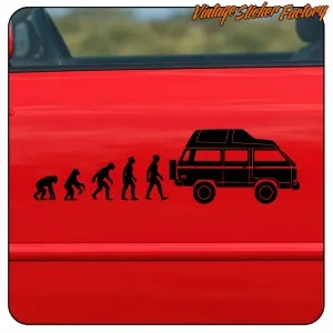 Black human evolution and van design applied to a red surface