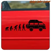 Black human evolution and van design applied to a red surface