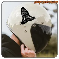 Autocollant yoga noir sur un casque de moto à visière sombre