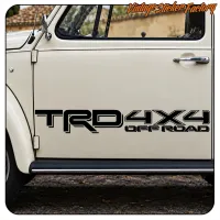 Black TRD 4X4 Off Road sticker shown applied to the door of a light-coloured vehicle