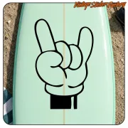HANG ON design applied to a surfboard
