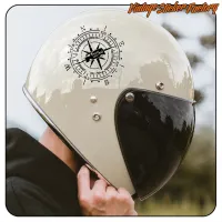 Motorradhelm mit dem dekorativen Kompass «Free Soul» an der Seite