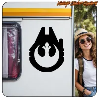 Alternative view of the Star Wars sticker applied to the side of a caravan
