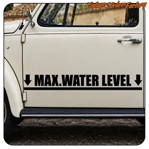 MAXIMALER WASSERSTAND AUFKLEBER. KAUFEN SIE VINYLAUFKLEBER.