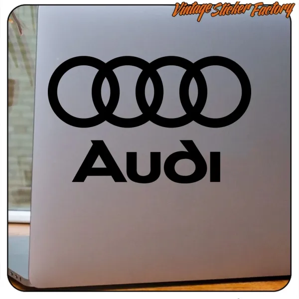 Black AUDI design applied to a smooth grey surface