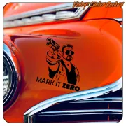 MARK IT ZERO design applied to the orange bodywork of a classic car