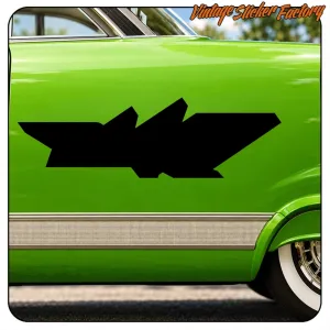 Black Duke logo silhouette applied to the side of a green vehicle