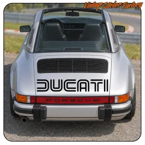 DUCATI design applied to the rear of a classic Porsche