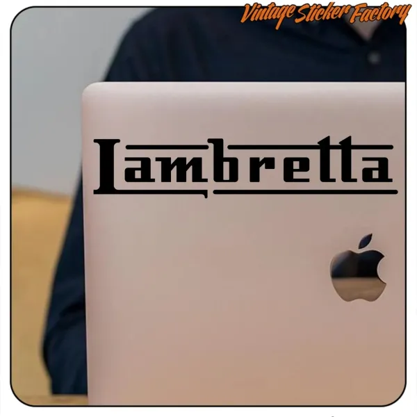 Vista del diseño Lambretta aplicado en un ordenador portátil