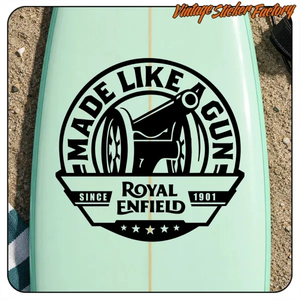 ROYAL ENFIELD - MADE LIKE A GUN AUFKLEBER. KAUFEN SIE VINYLAUFKLEBER.