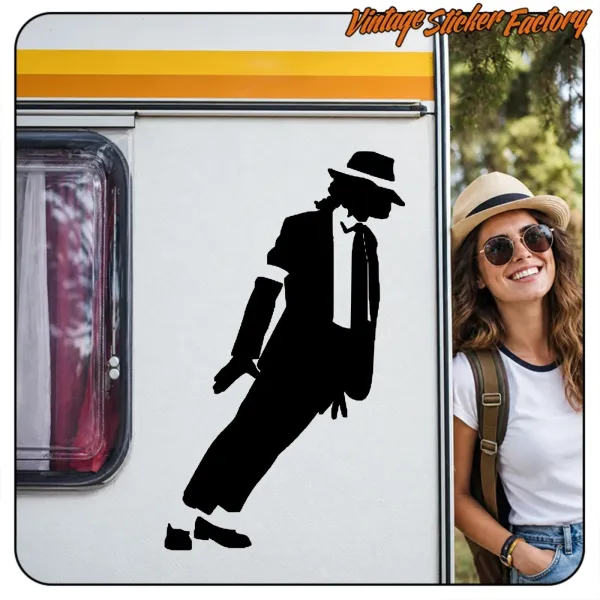 Silhouette von Michael Jackson auf einem Wohnwagen, Außenanbringung dargestellt