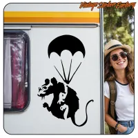 Sticker PARACHUTE RAT BANKSY. Sticker kaufen.