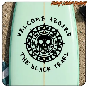 AUTOCOLLANT WELCOME ABOARD - THE BLACK PEARL. ACHETEZ DES AUTOCOLLANTS EN VINYLE.