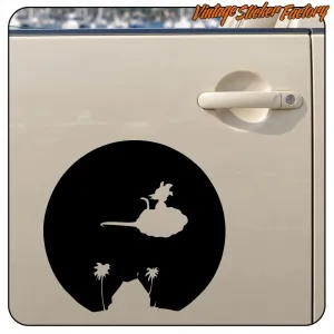 Silhouette of Goku riding Kinton applied to a vehicle door