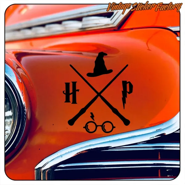 Harry Potter-inspired design applied to the bodywork of a classic red vehicle