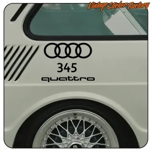 AUDI 345 QUATTRO AUFKLEBER. KAUFEN SIE VINYLAUFKLEBER.